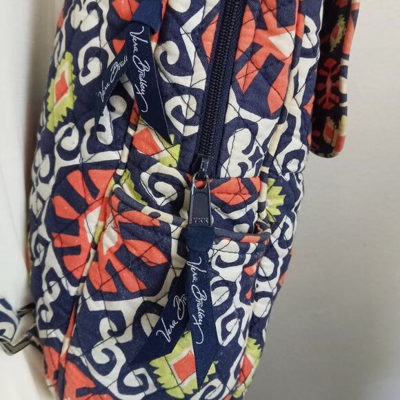 Vera Bradley Backpack HTF Sun Valley Large Zip Travel Pockets Adjustable Strap - Picture 3 of 12